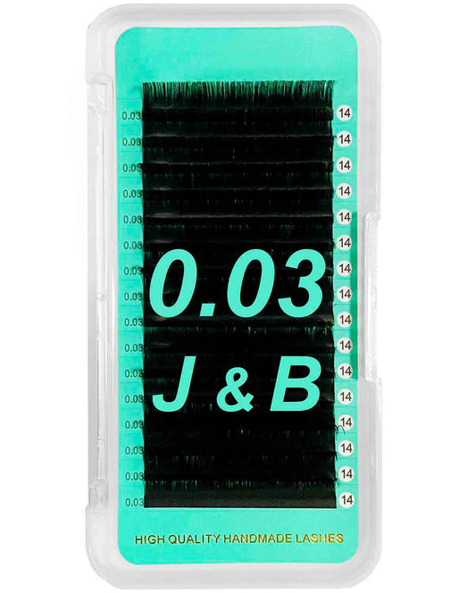 Cashmere Matte Faux Mink Deep Black Individual Lashes 0.03mm Mega Volume 【16-lines】J curl & B curl